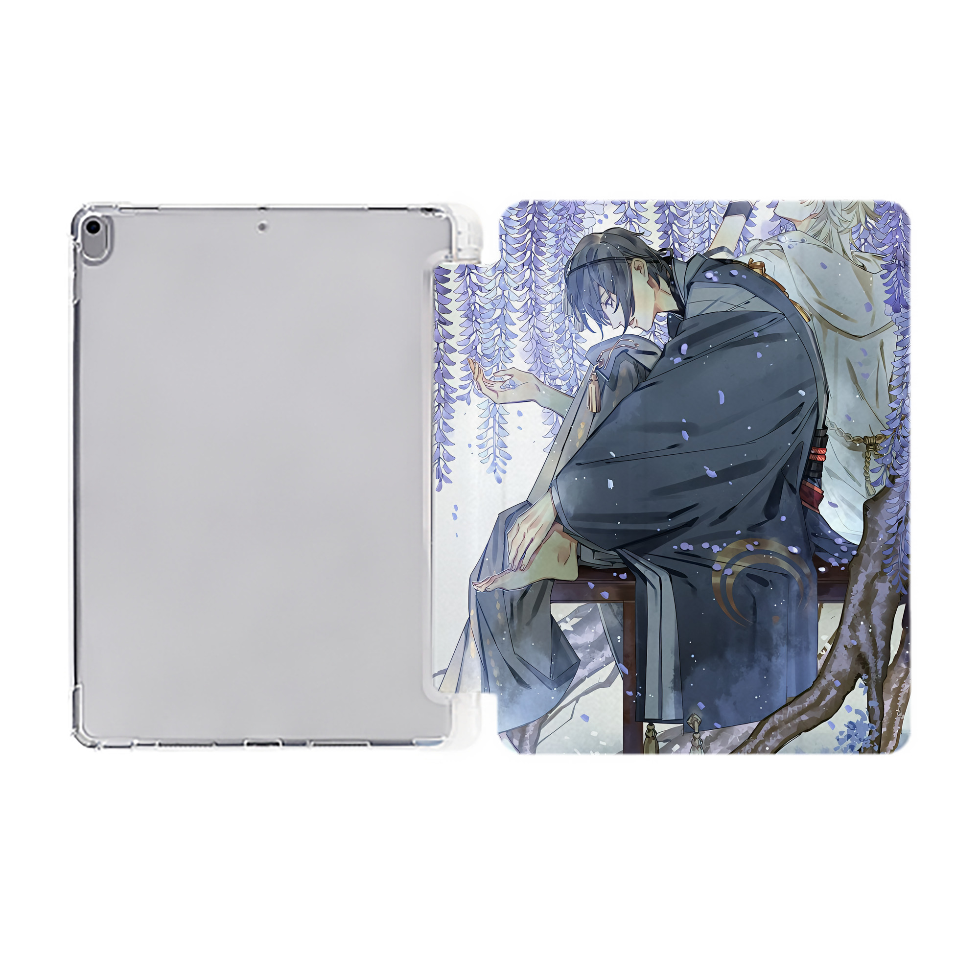 （画像用） 刀剣乱舞 Touken Ranbu IPad ケース ペン収納付き 三つ折りスタンド PUレザー×シリコン 対応機種9.5/10.5/10.9インチ